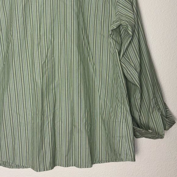 Eddie Bauer button up Woman's size Large 100% Cotton Striped green - Picture 13 of 16